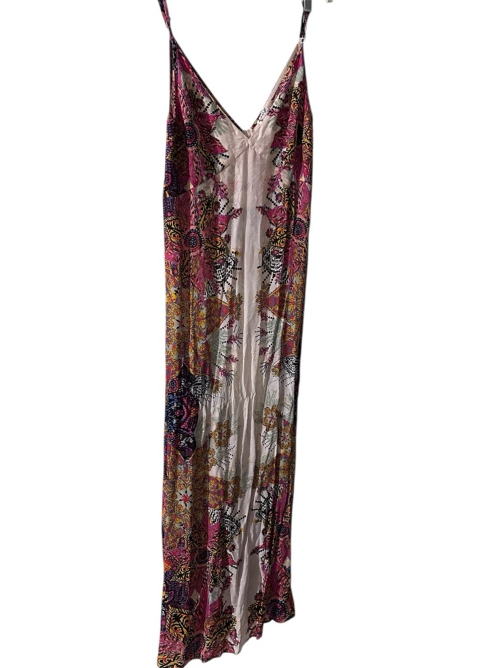 Free people Floral Pink Maxi Slip Dress with Side Slit - Picture 2 of 7